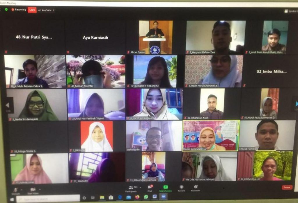 710 Mahasiswa KKN Profesi Kesehatan Unhas Ikuti Pembekalan Virtual