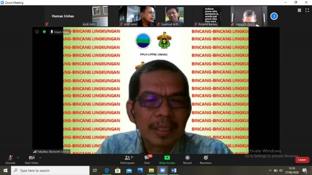 Puslitbang Lingkungan Hidup Unhas Bahas Upaya Pemulihan Lingkungan