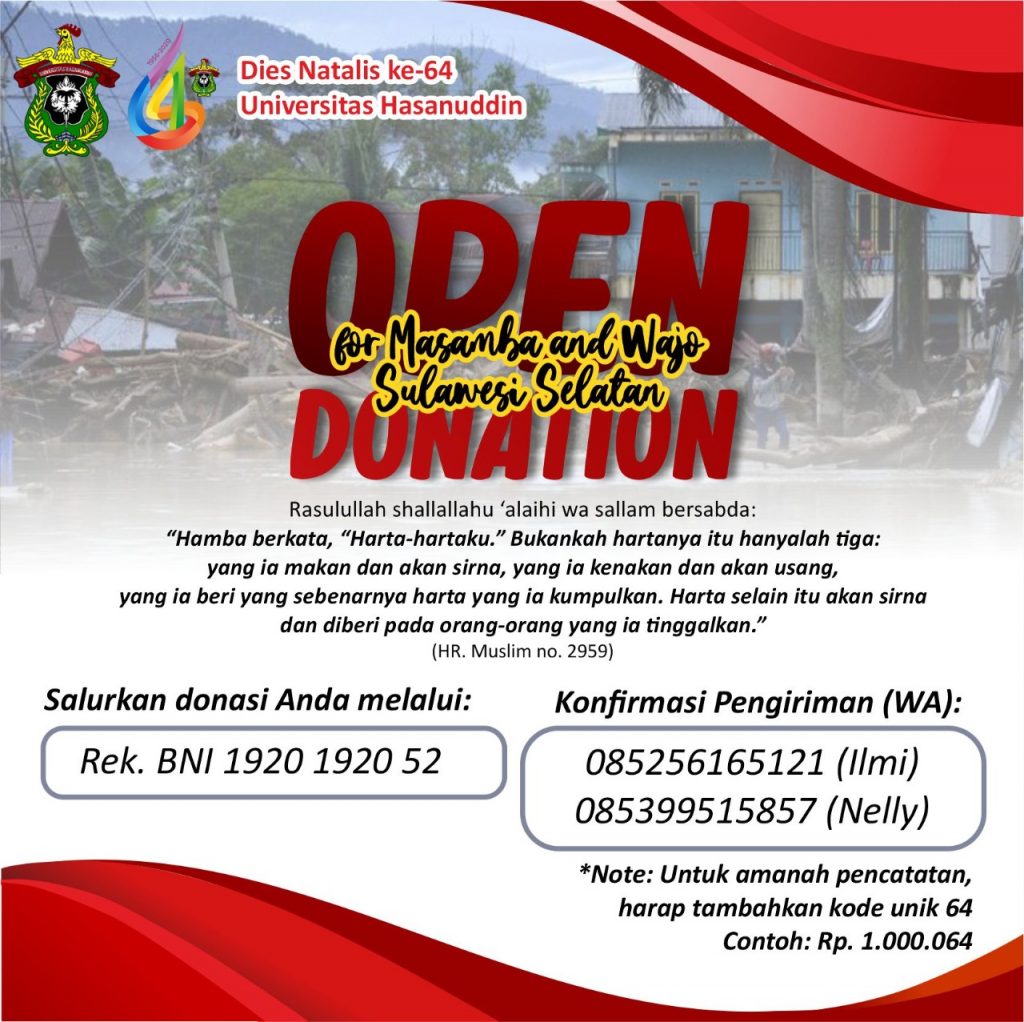 Unhas Buka Donasi Untuk Korban Bencana Banjir di Luwu Utara