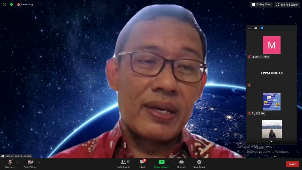 Unhas Gelar Sosialisasi Perlindungan Hak atas Kekayaan Intelektual dan Pengembangan