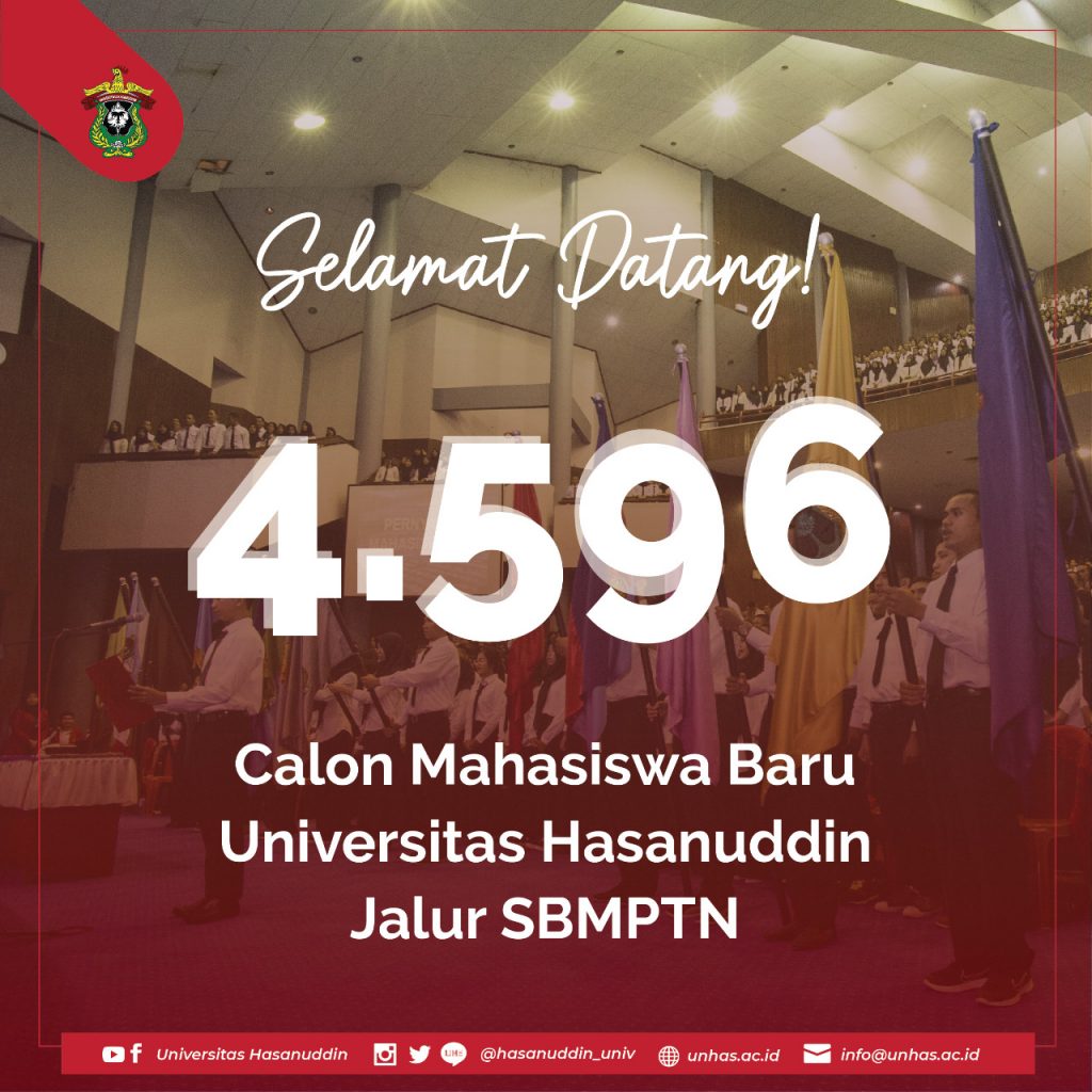 4.596 Calon Mahasiswa Baru Lulus Melalui Jalur SBMPTN di Universitas Hasanuddin