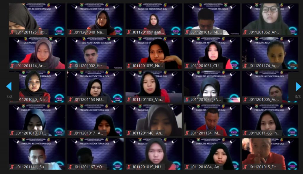 FKG Unhas Sambut 173 Mahasiswa Baru Secara Virtual