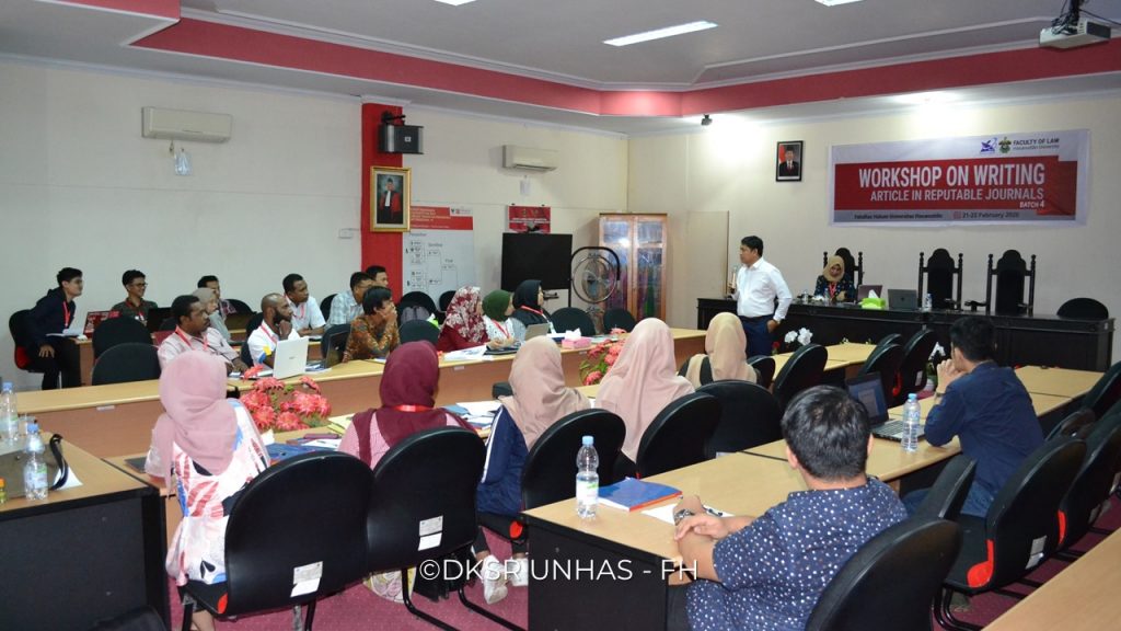 Fakultas  Hukum  Unhas Gelar Workshop Penulisan Artikel Jurnal Batch 4