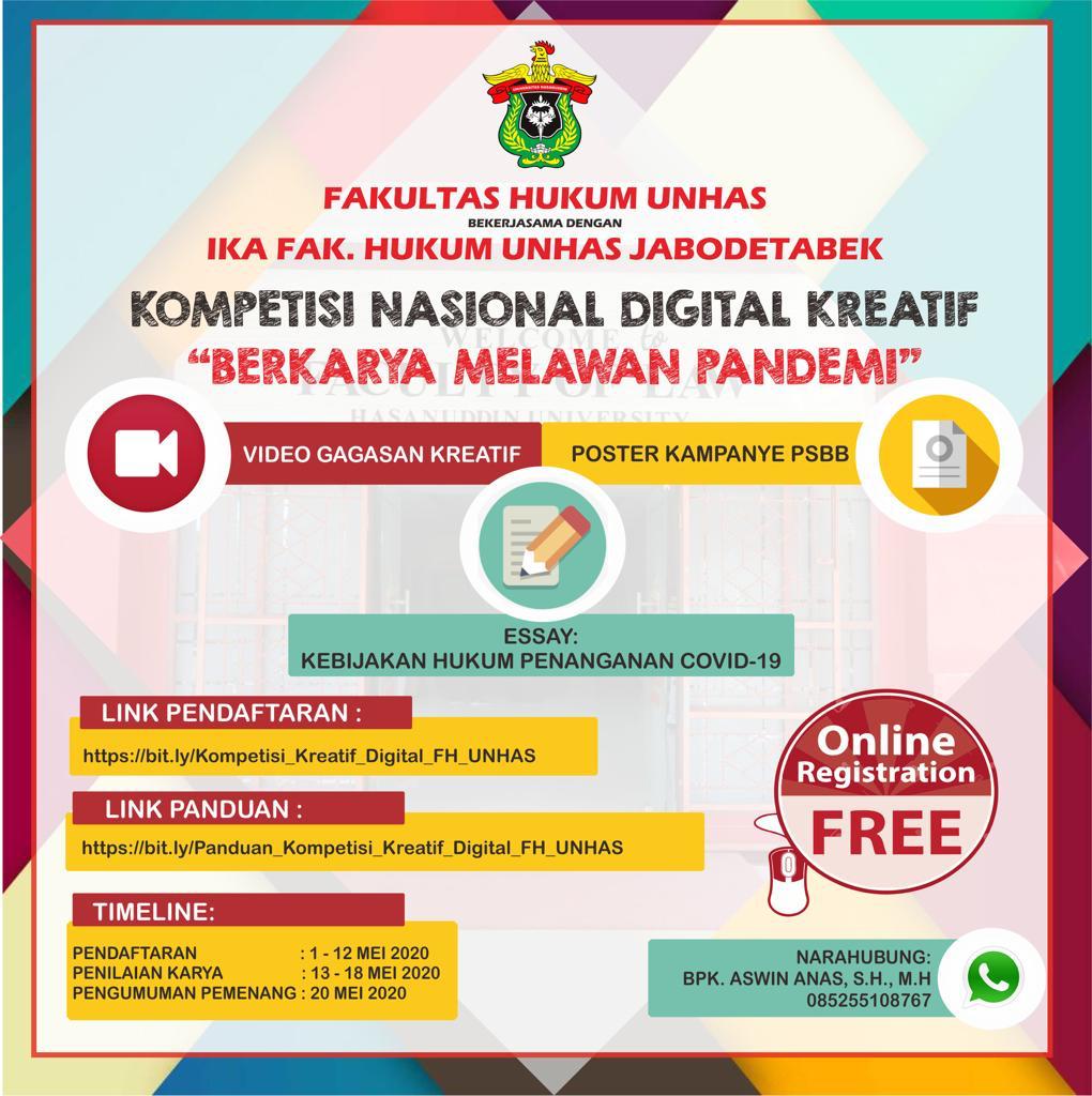 Yuk Ikutan Kompetisi Kreatif Digital Fakultas Hukum Unhas, Berhadiah Jutaan Rupiah