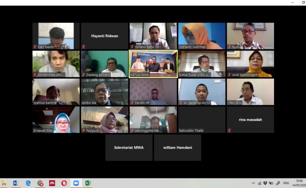 Majelis Wali Amanat Unhas Gelar Rapat Paripurna Terbatas Melalui Daring