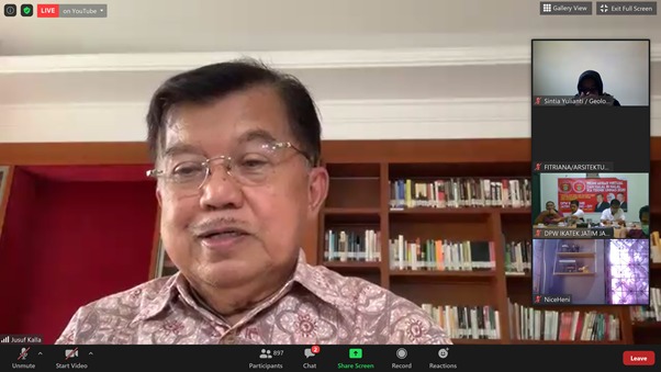 Jusuf Kalla Hadiri Reuni Akbar dan Halalbihalal Virtual IKATEK Unhas