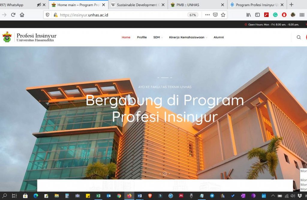 Pendaftaran Program Profesi Insinyur Semester Akhir 2020/2021 Universitas Hasanuddin