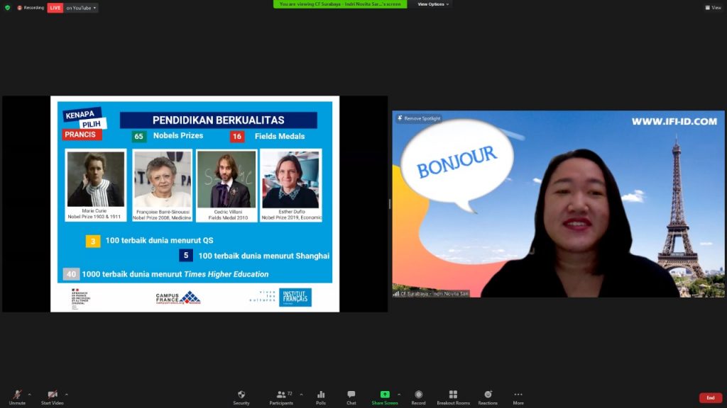 Bidang Kemahasiswaan Unhas Gelar Webinar Peluang Beasiswa Prancis
