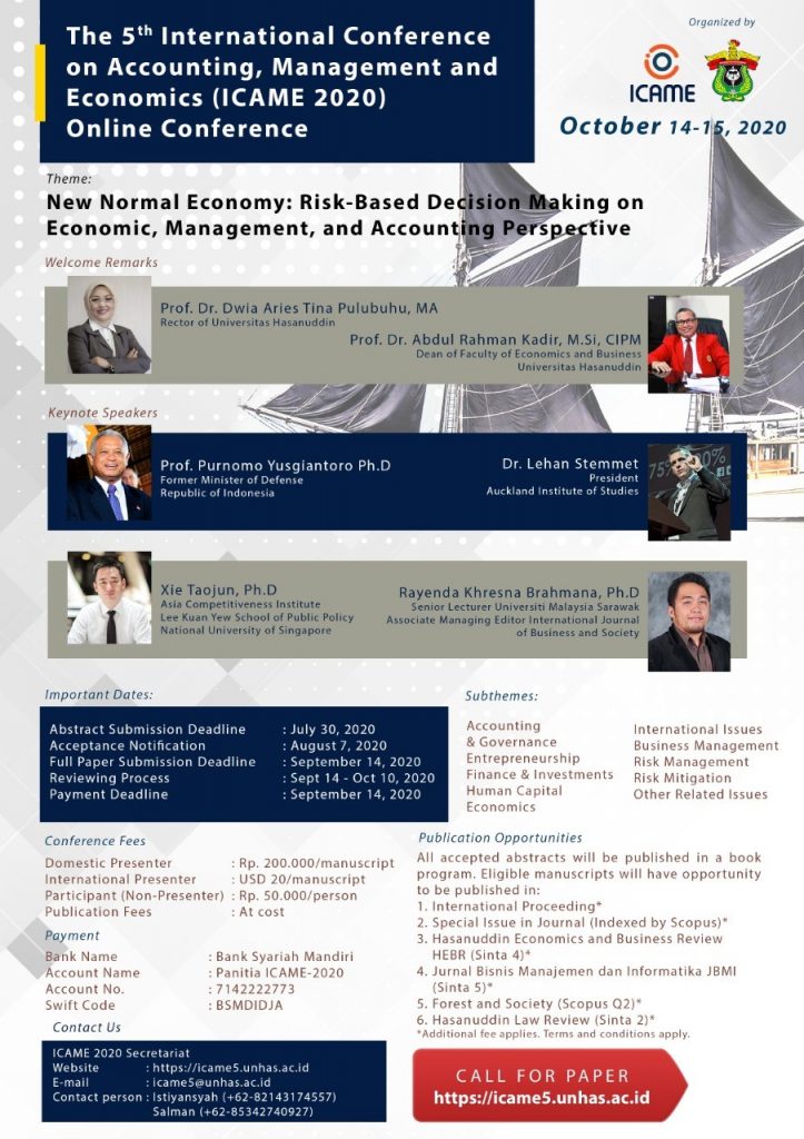 FEB Unhas Akan Gelar Konferensi Internasional ICAME ke-5