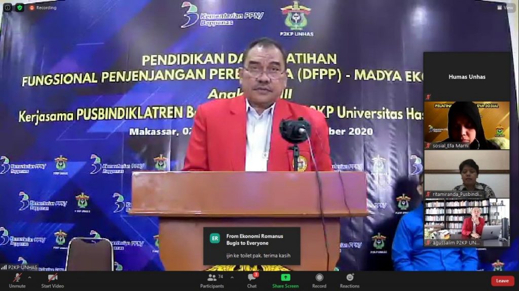 Unhas dan Bappenas Gelar Serangkaian Diklat Fungsional Perencana