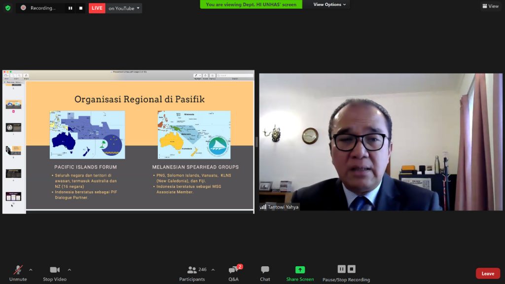 Dubes Tantowi Yahya Berikan Kuliah Umum di Departemen HI Unhas