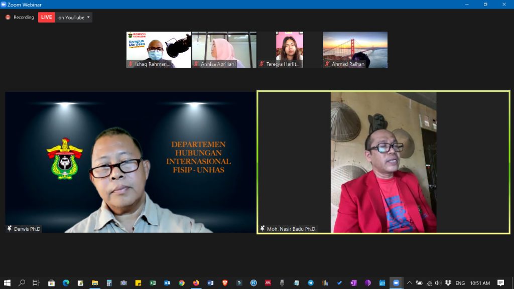 Departemen HI Unhas Bahas Pemilihan Presiden Amerika Melalui Diskusi Virtual