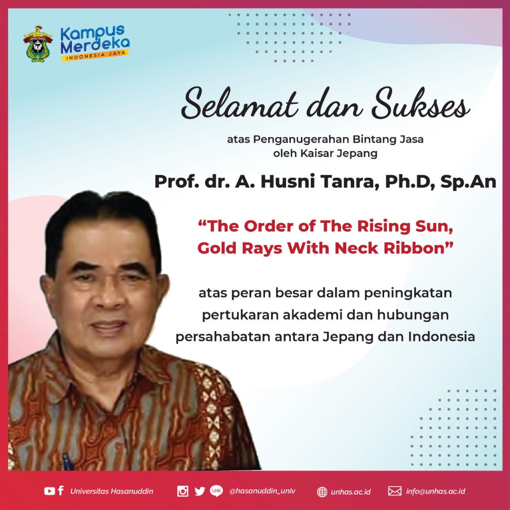 Guru Besar Unhas Terima Penganugerahan Bintang Jasa dari Pemerintah Jepang