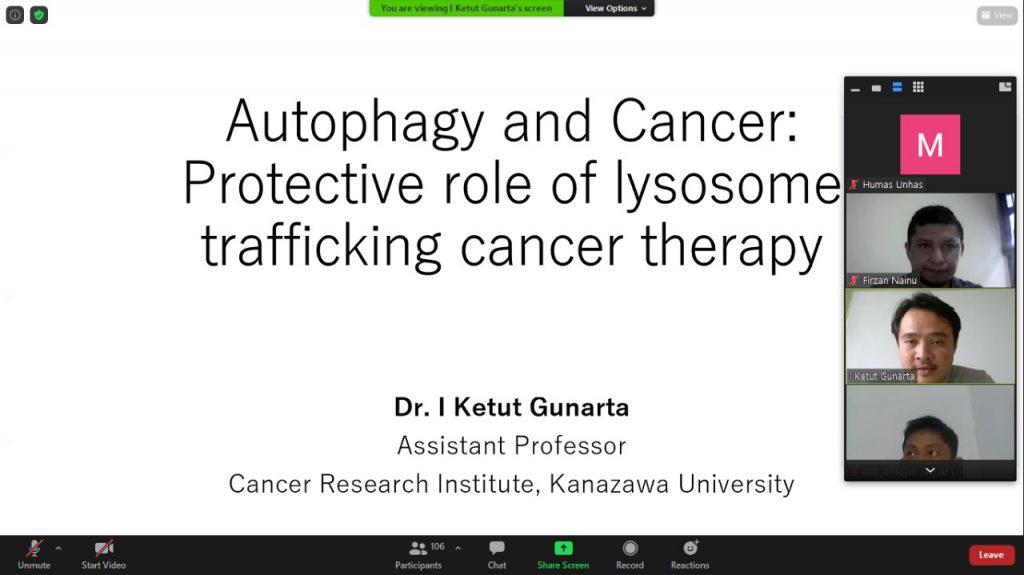 Unhas Gelar Kuliah Umum Hadirkan Pakar Penelitian Kanker Kanazawa University