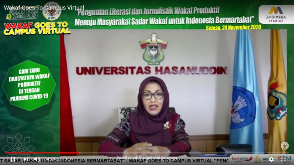 Prof Dwia: Unhas Siap Mendukung Program Wakaf Goes To Campus