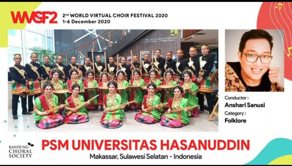 PSM Unhas Raih Emas Dalam Ajang World Virtual Choir Festival 2020