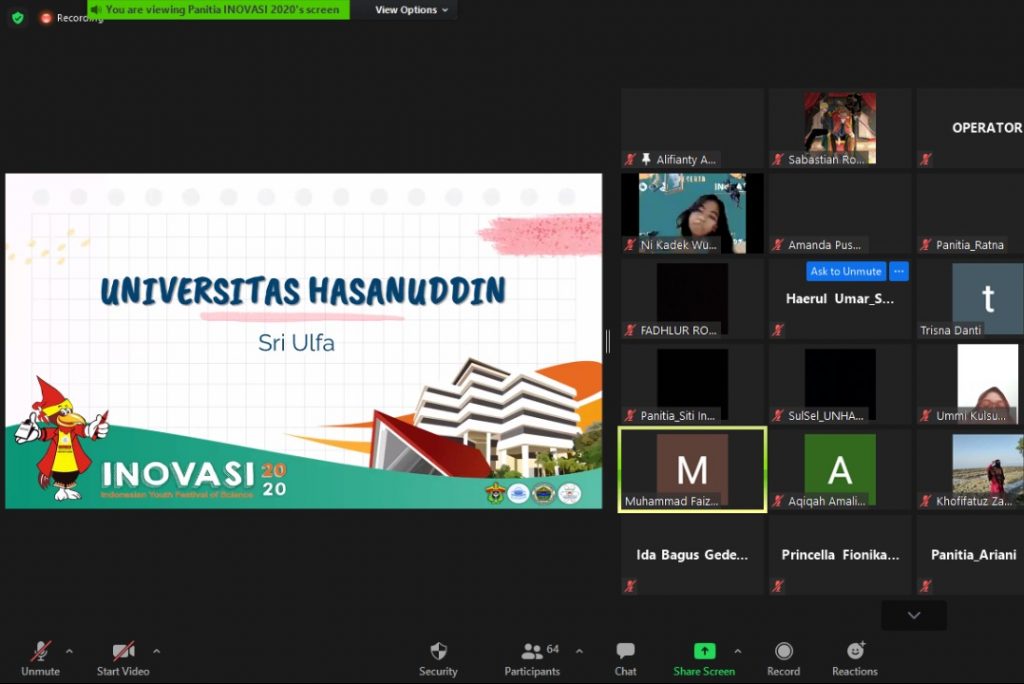 UKM KPI Unhas Gelar Indonesian Youth Festival of Science 2020