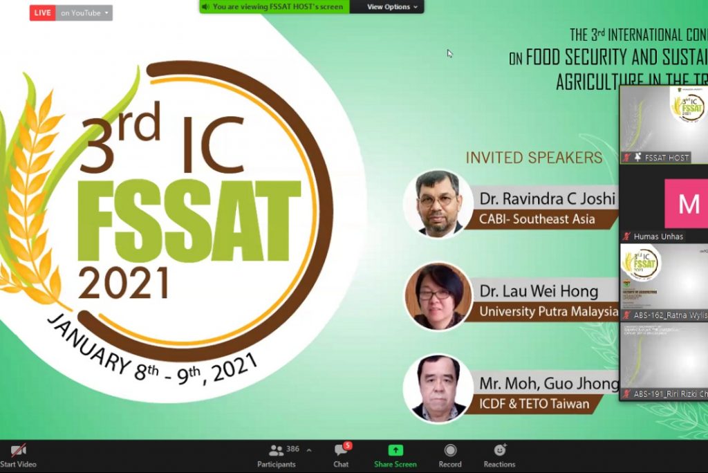 Unhas Gelar Konferensi Internasional FSSAT 2021 Bahas Strategi Inovasi Pertanian Era Normal Baru