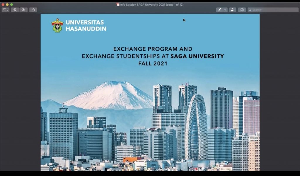 Unhas Gelar Sosialisasi Program Pertukaran Mahasiswa di Universitas Saga Jepang