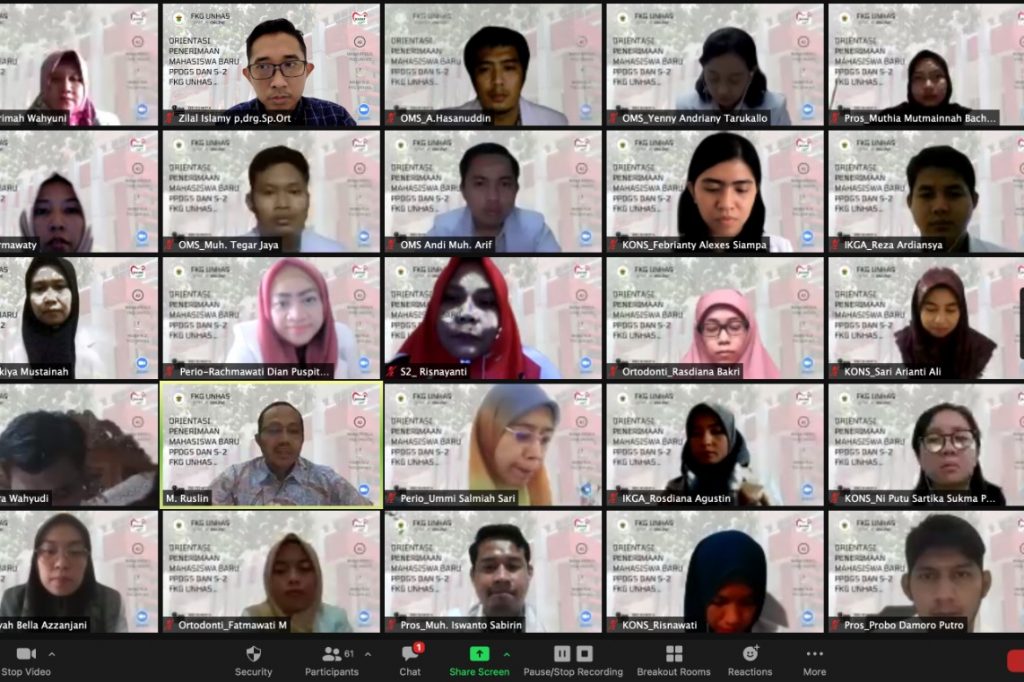 Mahasiswa Baru Spesialis dan Magister FKG Unhas Ikuti Orientasi