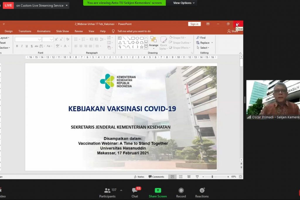Dewan Profesor Unhas Gelar Webinar Bahas Vaksinasi Covid-19