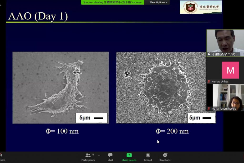 Ahli Asal Taiwan Narasumber pada Virtual Simposium Internasional FKG Unhas