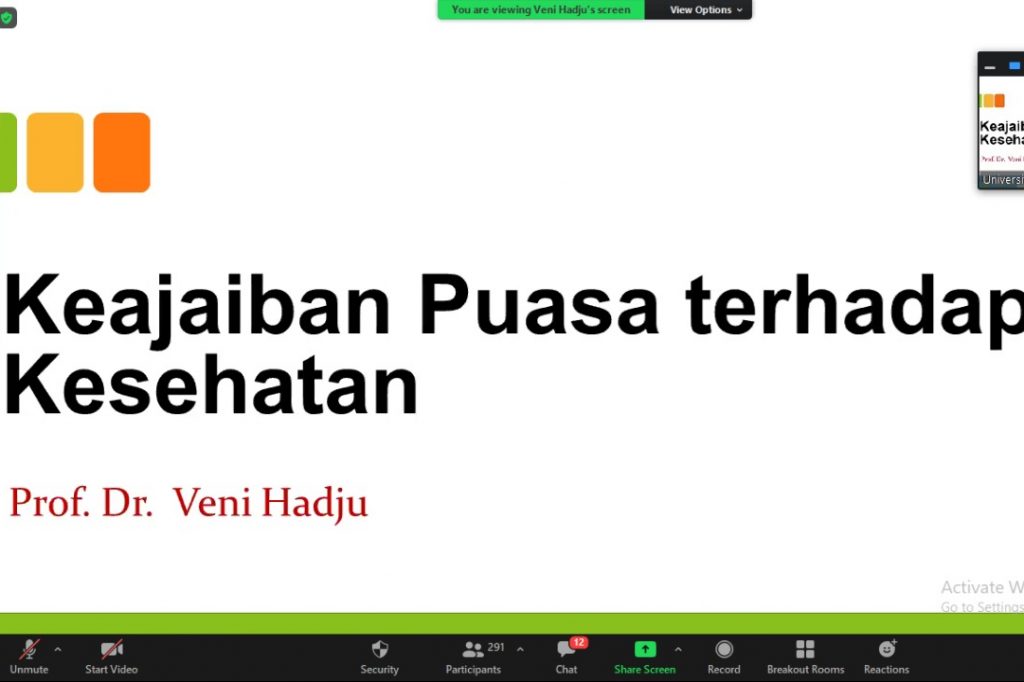 Unhas Gelar GUMSB Virtual Bahas Keajaiban Puasa Terhadap Kesehatan