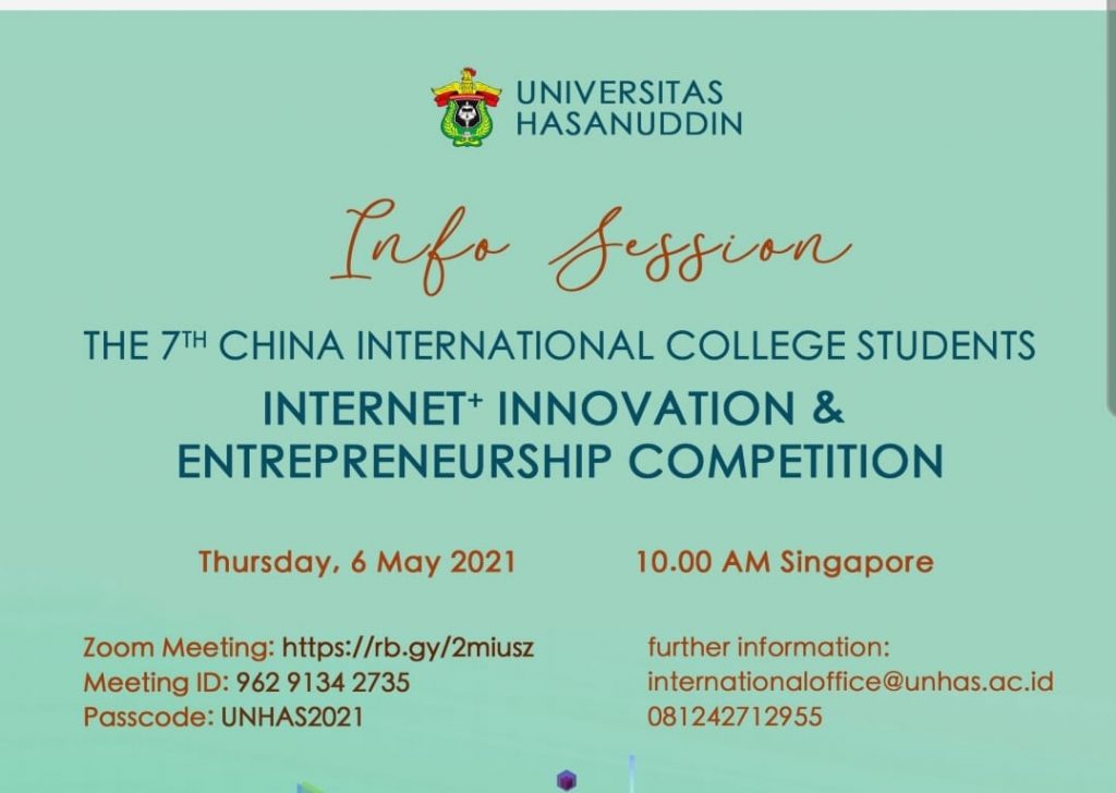 Unhas Gelar Sosialisasi Kompetisi Inovasi dan Kewirausahaan Pemerintah China