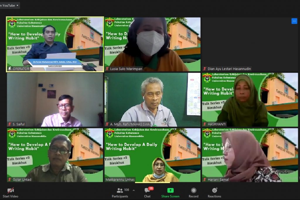 Fakultas Kehutanan Unhas Gelar Talk Series Tentang Kepenulisan