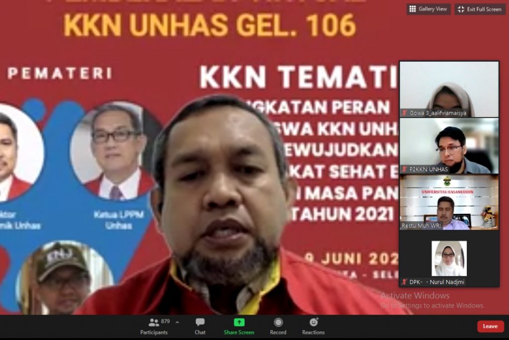 P2KKN Unhas Gelar Pembekalan Virtual KKN Gelombang 106
