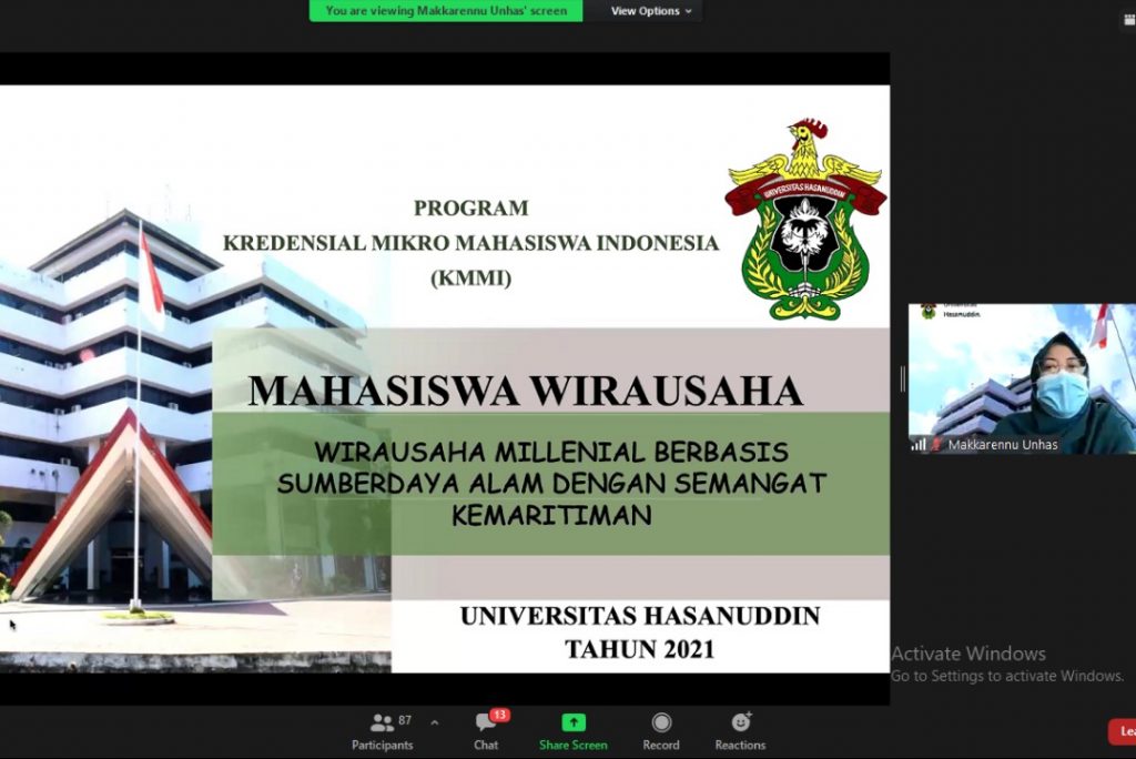 Unhas Gelar Sosialisasi Penyelenggaraan Mahasiswa Wirausaha Program KMMI