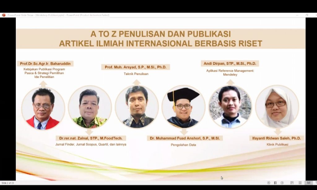 Fakultas Pertanian Unhas Gelar Workshop Penulisan dan Publikasi Artikel Berbasis Riset