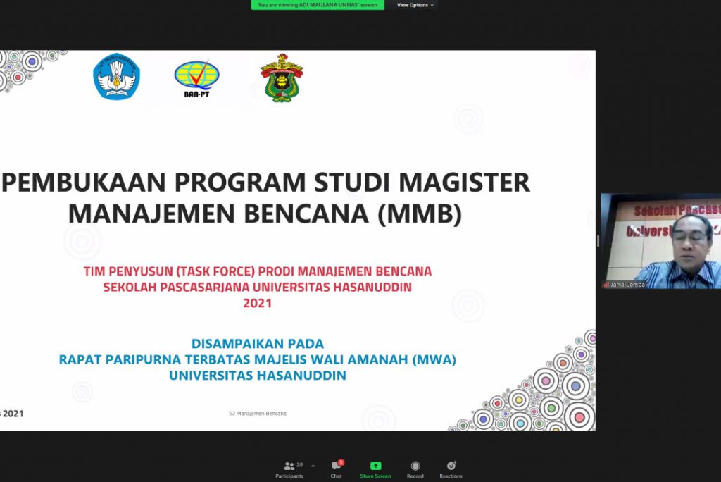 MWA Unhas Setujui Pembukaan Prodi Magister Manajemen Bencana
