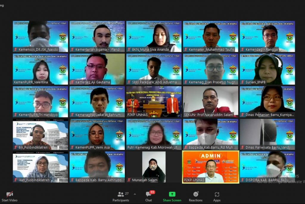 Unhas dan Bappenas Adakan Pelatihan Fungsional Perencana Ahli Pertama Angkatan I