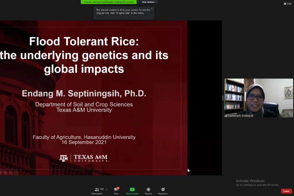 Webinar Diaspora Series 10: Bahas Varietas Padi Toleran Terhadap Banjir