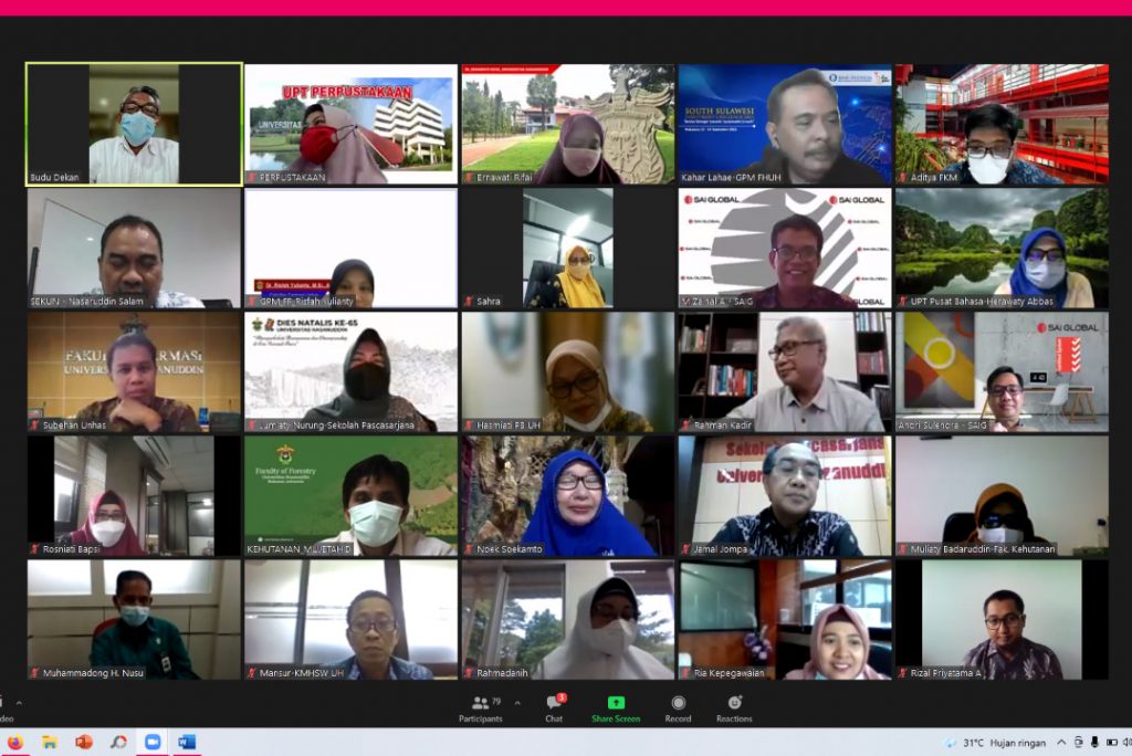 Closing Meeting Audit Eksternal Unhas, PT. SAI Global Berikan Hasil Sertifikat Lanjutan