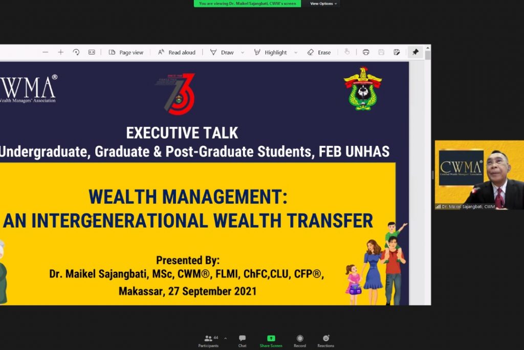 FEB Unhas dan CWMA Hadirkan Webinar Pengelolaan Keuangan