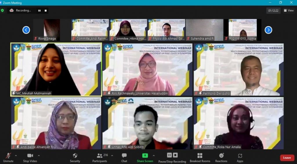 Prodi Fisioterapi Unhas Hadirkan Narasumber Berbagai Negara pada Webinar