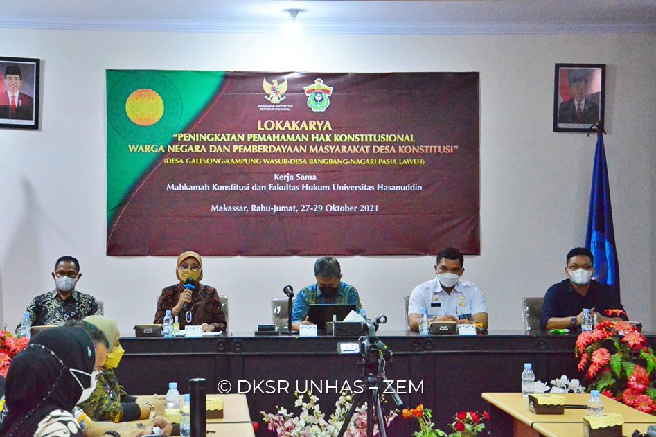 Fakultas Hukum Unhas dan Mahkamah Konstitusi Gelar Lokakarya Desa Konstitusi