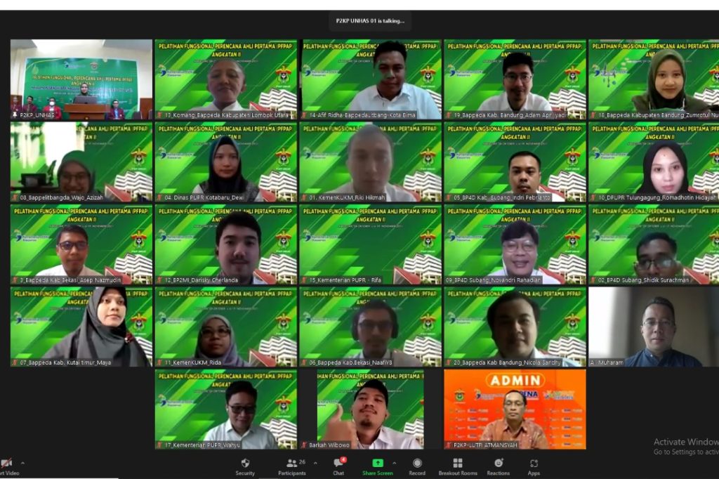 Diklat PFPAP Angkatan Dua Kerja Sama P2KP Unhas dan Pusbindiklatren Bappenas Resmi Ditutup