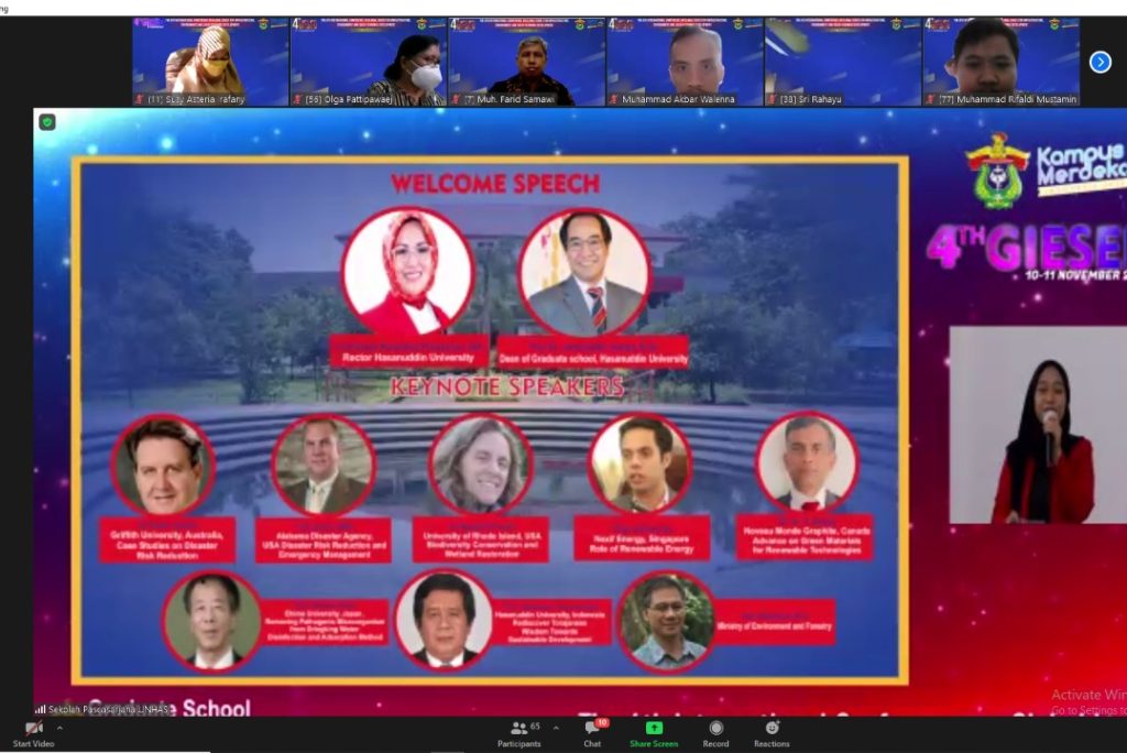 Sekolah Pascasarjana Unhas Gelar Konferensi Internasional GIESED 2021 Bahas Ketahanan Inovasi Iptek