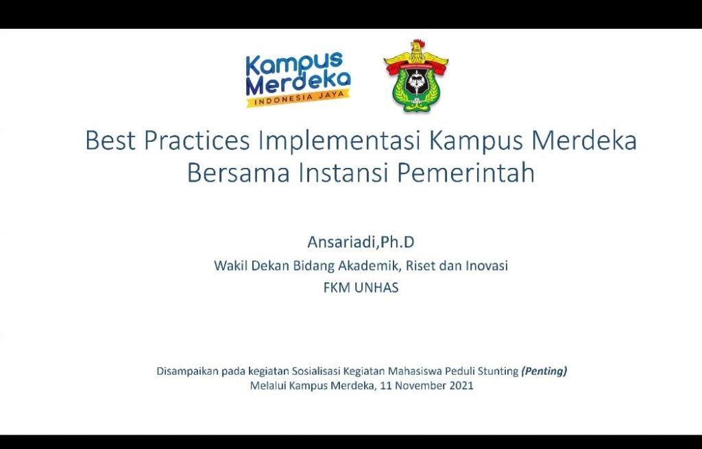 Sosialisasi Peduli Stunting BKKBN, Unhas Paparkan Keterlibatan Dalam Penanganan Stunting