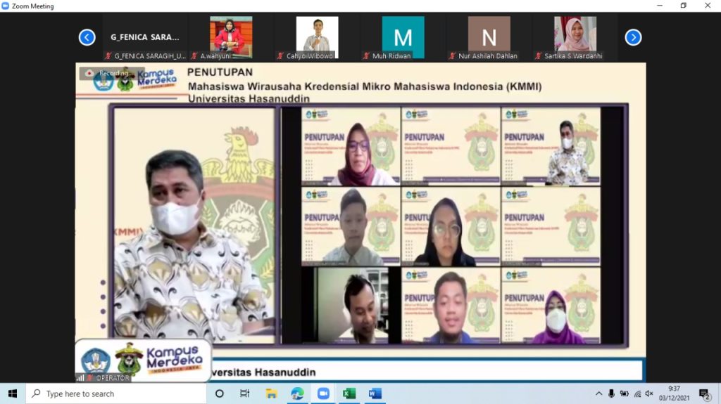 Penutupan Program KMMI 2021 Unhas, Siapkan Potensi Wirausaha Muda