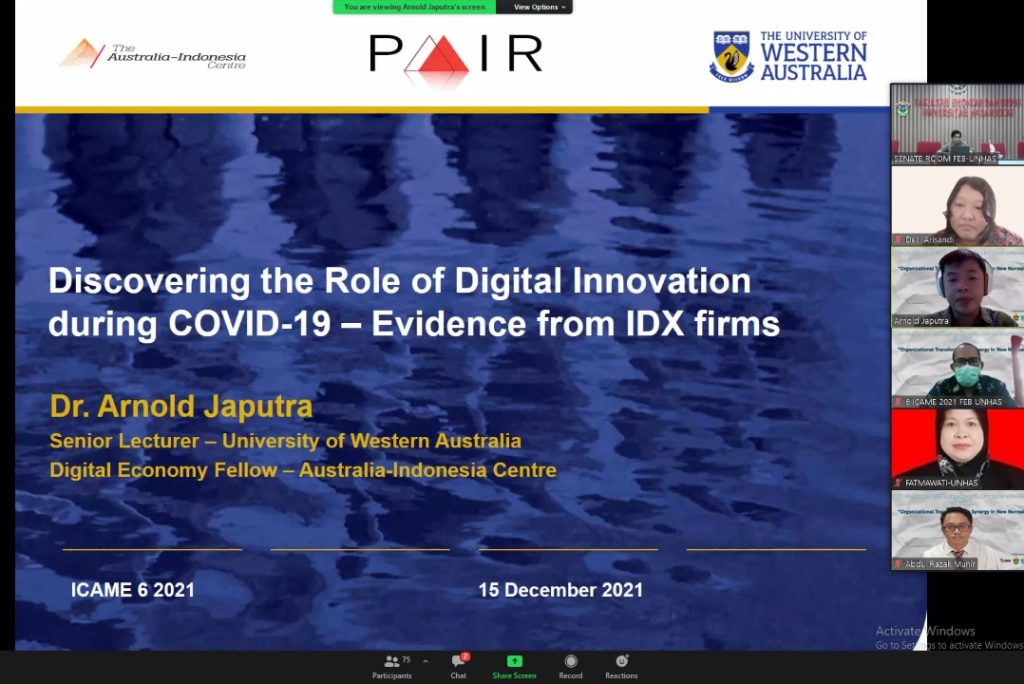 Konferensi Internasional ICAME FEB Unhas Bahas Transformasi Ekonomi Era Normal Baru