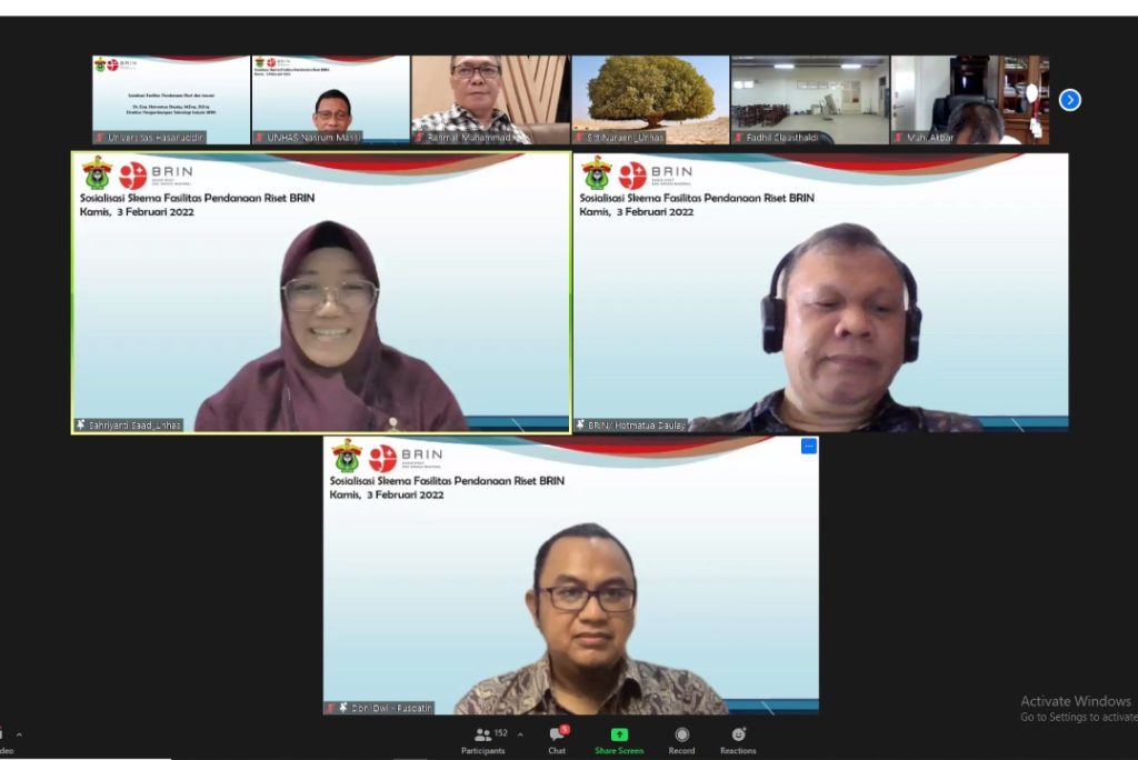 Unhas dan BRIN Gelar Sosialisasi Skema Fasilitas Pendanaan Riset