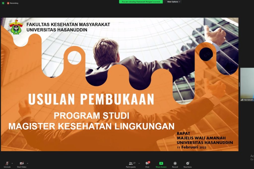 MWA Unhas Setujui Pembukaan Prodi Magister Kesehatan Lingkungan Fakultas Kesehatan Masyarakat
