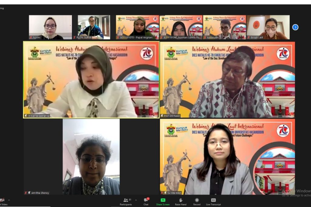 Rangkaian Dies Natalis ke-70, FH Unhas Gelar Webinar Hukum Laut Internasional