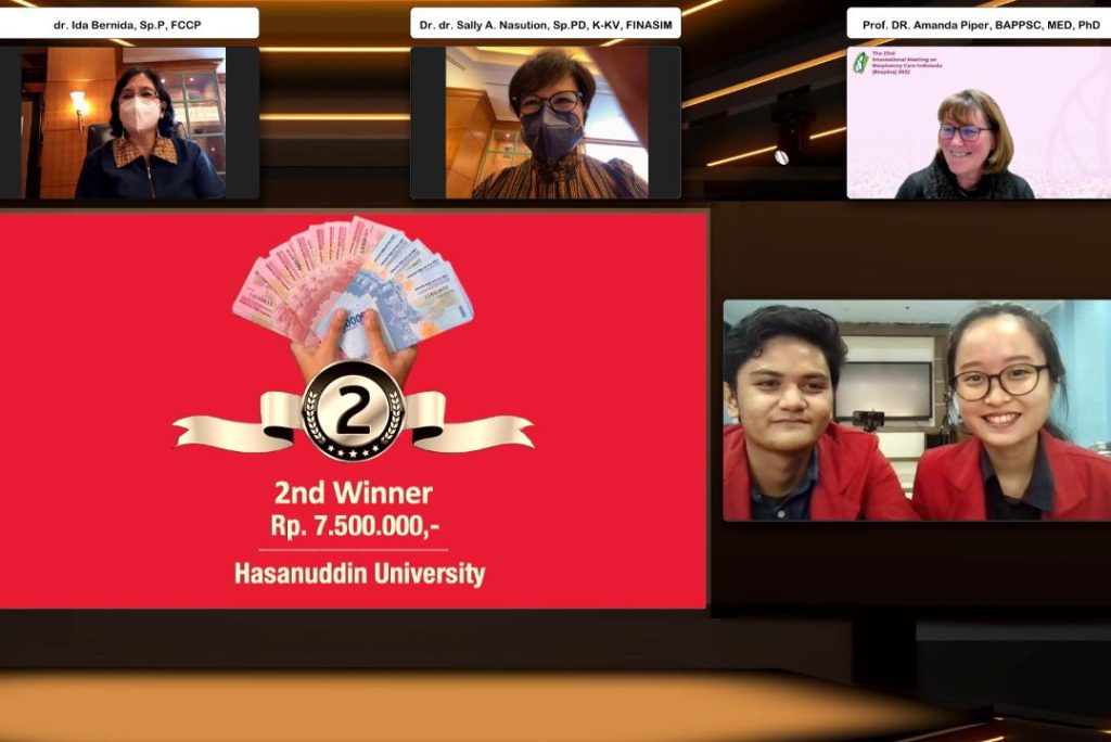 Aria Adiputra dan Karen Kurnia Mahasiswa FK Unhas Runner Up RespiQuizz 2022