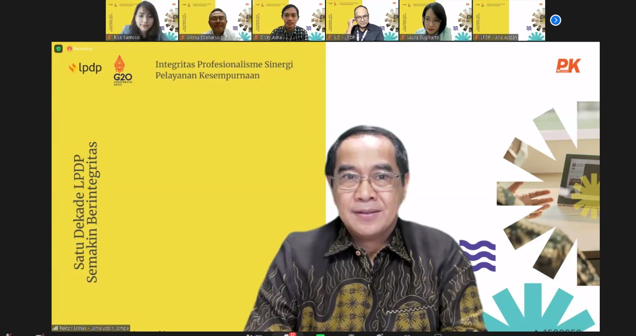 Rektor Unhas Hadir dalam Kegiatan Pembekalan Mahasiswa LPDP