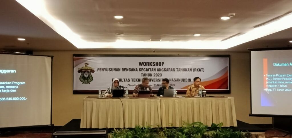 Fakultas Teknik Universitas Hasanuddin Gelar Workshop Penyusunan Rencana Anggaran Tahunan 2023